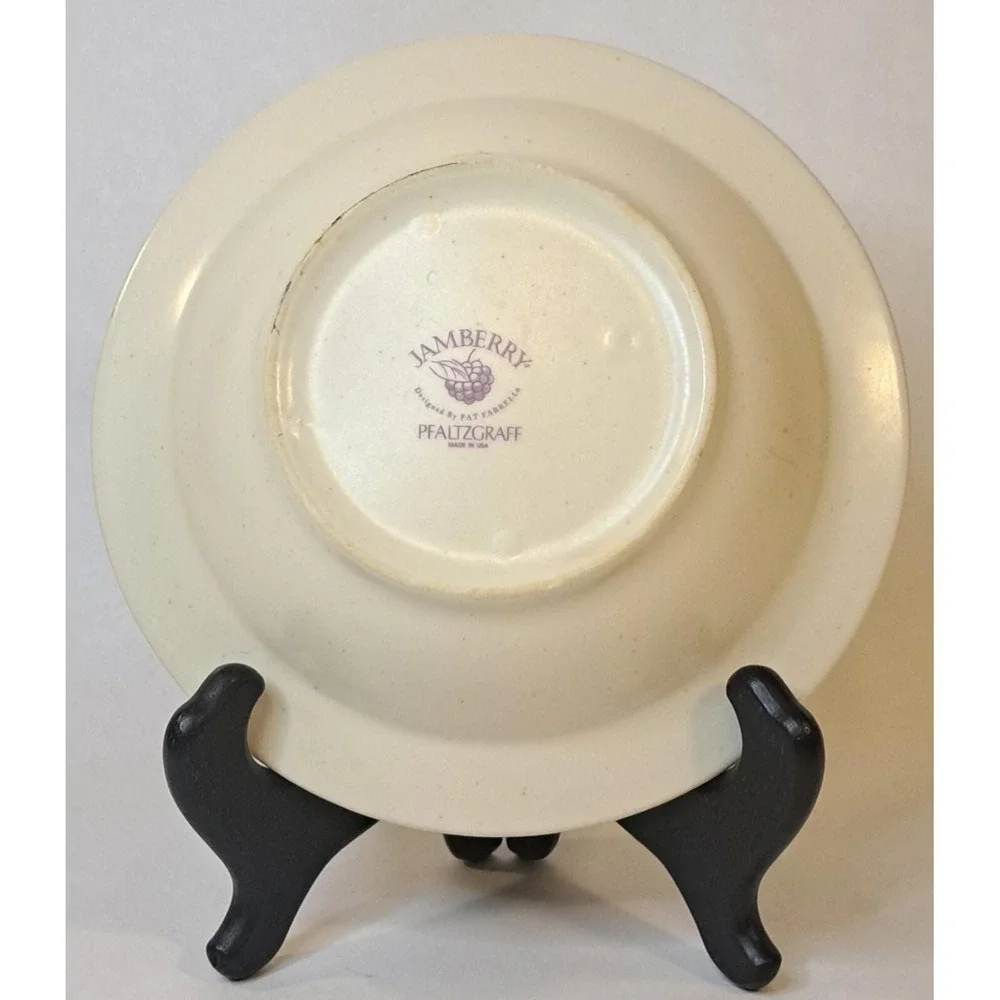 Pfaltzgraff Jamberry Rimmed Soup Bowl Pat Farrell Berries Stoneware USA Made